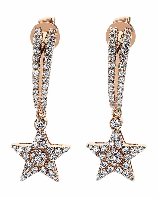 Sirius Star 14k Diamond Drop Earrings